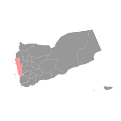 Al Hudaydah governorate, administrative division of the country of Yemen. Vector illustration.