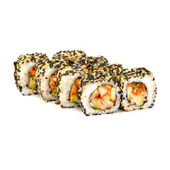 Rolls Unagi Spicy on a white background