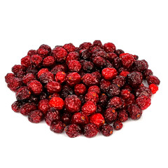 Candied cranberries on a white background