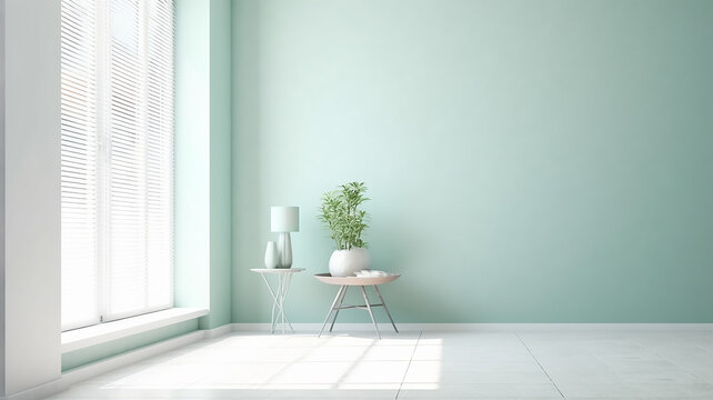 empty new mint room scandinavian style apartment.