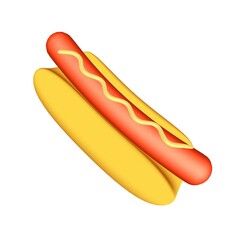 Hotdog fast food. 3d render