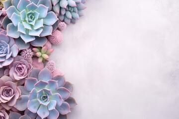 Succulents Abstract Background with Copy Space