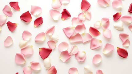 Rose petals. Floral background. Valentine's day concept. AI illustration for greeting card.