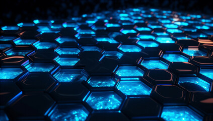 Obraz premium Colorful hexagon Blocks Wall Background. Generative AI