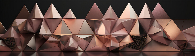 Colorful , metallic pyramid shapes Wall Background. Generative AI
