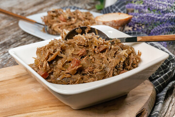 Bigos - sauerkraut stewed with meat, dried mushrooms and sausage.