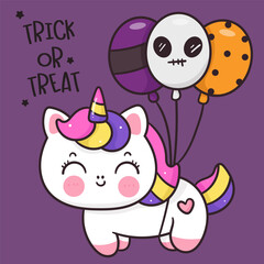 halloween unicorn with balloon party
