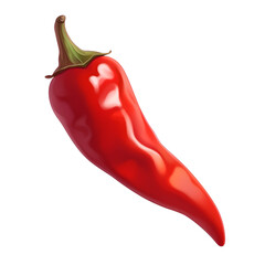 Red hot chili pepper isolated on a transparent background, PNG Red hot natural chili pepper pod realistic image, generative ai - obrazy, fototapety, plakaty