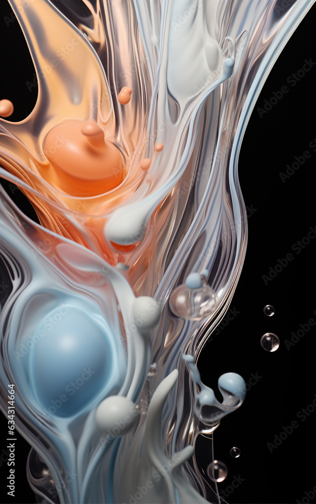 Poster abstract fluid background,created with generative ai tecnology.