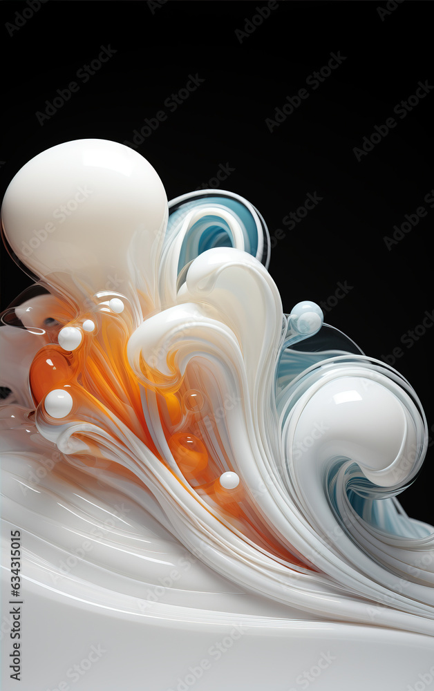 Poster abstract fluid background,created with generative ai tecnology.
