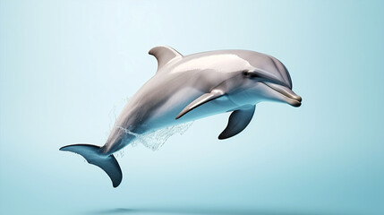 dolphin jumping out of water isolated on solid background