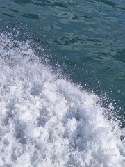 splashng of waterf from boat in the sea