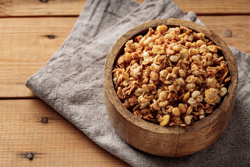 Rustic Granola Snack on Wooden Surface