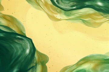 acrylics painting, marble texture, green and gold color