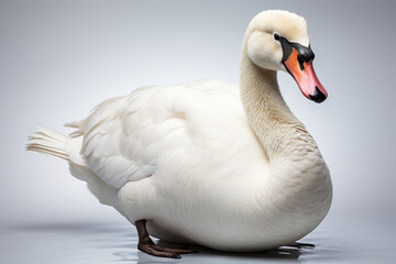 swan   isolated on white background Generative AI