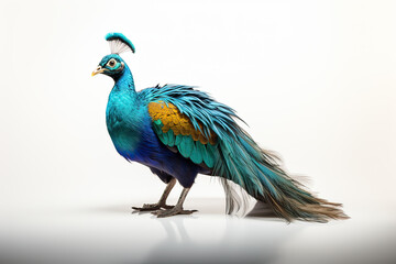 peacock   isolated on white background Generative AI