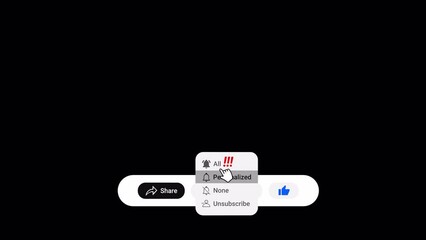 New Like Subscribe Bell Share Button Animation on Transparent Background in 4k Resolution
