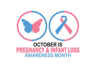 October is Pregnancy & Infant Loss Awareness Month. Vector illustration. Design for banner, poster or print.