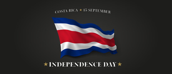 Costa Rica independence day vector banner, greeting card