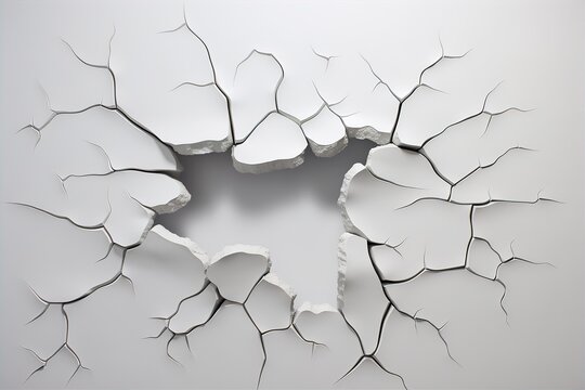 Cracks top view, earthquake cracking holes, ruined, crushed texture, destruction, splitting, damage crack effect, disaster