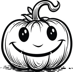 Halloween pumpkin illustration isolated on white background for t-shirt 
