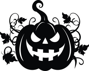 Halloween pumpkin illustration isolated on white background for t-shirt 