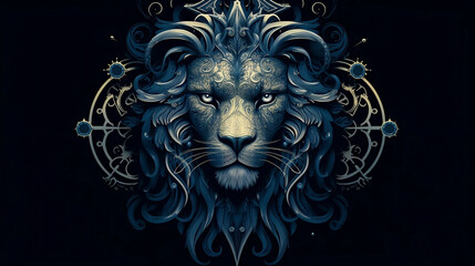 Fototapeta premium Leo Zodiac Sign, Astrological Artistry and Zodiac Illustration