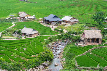 Fototapeta na wymiar countryside view of sapa valley, vietnam