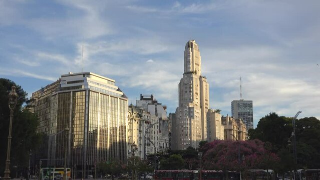 
View of Retiro neighborhood with the Kavanagh Building skyscraper. Buenos Aires, Argentina