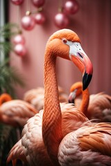 close up of a flamingo