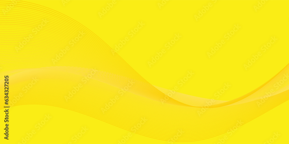 Poster yellow colorful background. modern abstract background design with stylized wave lines effect for we