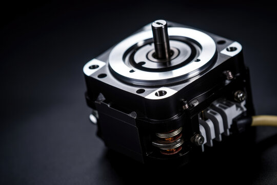 Macro shot of a compact and durable servo motor designed for precise control in robotics and mechatronics