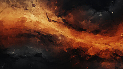 burning fire in the dark abstract background. Generative Ai. 