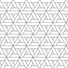 Fototapeta premium Modern abstract repeating geometric tiles with linear triangles vector background
