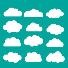 Collections of twelve different clouds vector illustration