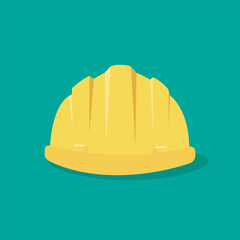 Construction safety helmet yellow color vector illustration Isolated on background.