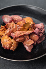 boiled chicken liver ready to eat chicken offal meat healthy meal food snack on the table copy space food background rustic top view keto or paleo diet