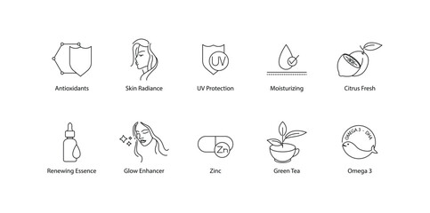 Vector Icon Collection Highlighting Key Beauty and Wellness Elements