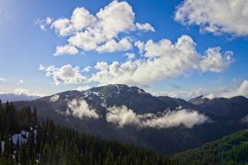 clouds over the mountains