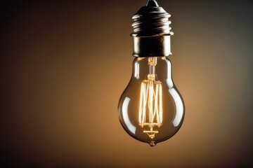 light bulb on black background