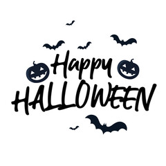 Happy Halloween vector lettering, greeting card, party
invitation Vector illustration.