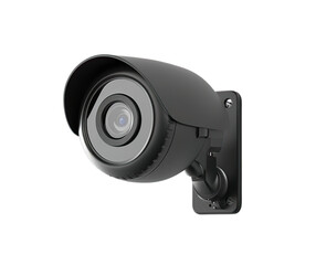 Close-Up of Surveillance Camera Isolated on a Transparent Background, No Background
