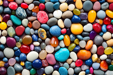 Fototapeta na wymiar Beautiful colorful pebbles and stones suitable for background material are sea texture images.