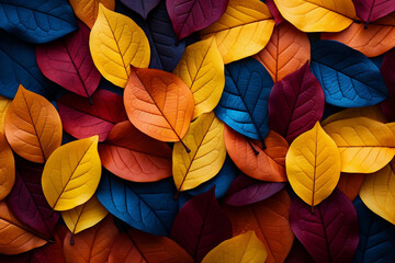 Vibrant Fall Foliage: Colorful Autumn Leaves as a Natural Background
