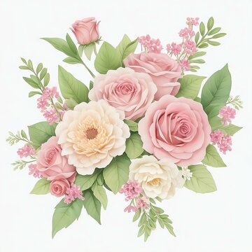 Beautiful wedding flowers clipart high resolution high-definition high quality watercolors on white background