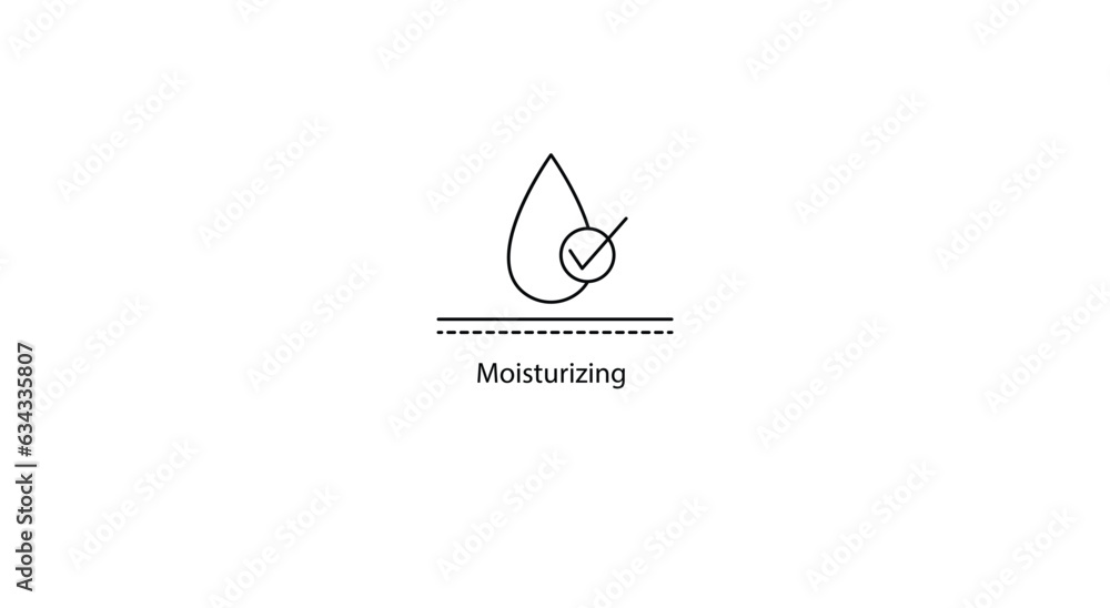 Poster Vector Icon Representing Moisturizing Effect for Skincare and Beauty Products.