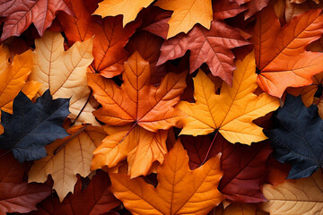 Naklejka na ściany i meble Seasonal Symphony: Vibrant Autumn Leaves Dance in Natural Harmony