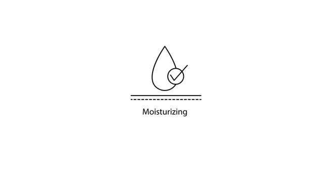 Vector Icon Representing Moisturizing Effect for Skincare and Beauty Products.