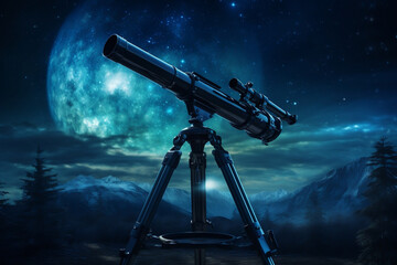 Starry Gaze: Exploring the Night Sky through a Telescope