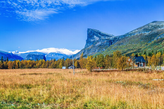 House at Aktse in Sarek National park in the north of Sweden